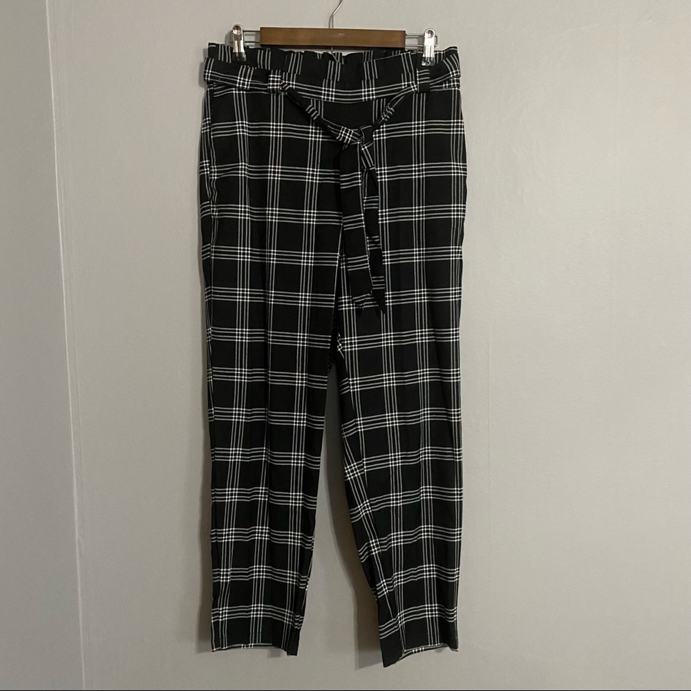 Size 10 H&M Paperbag Plaid Pants